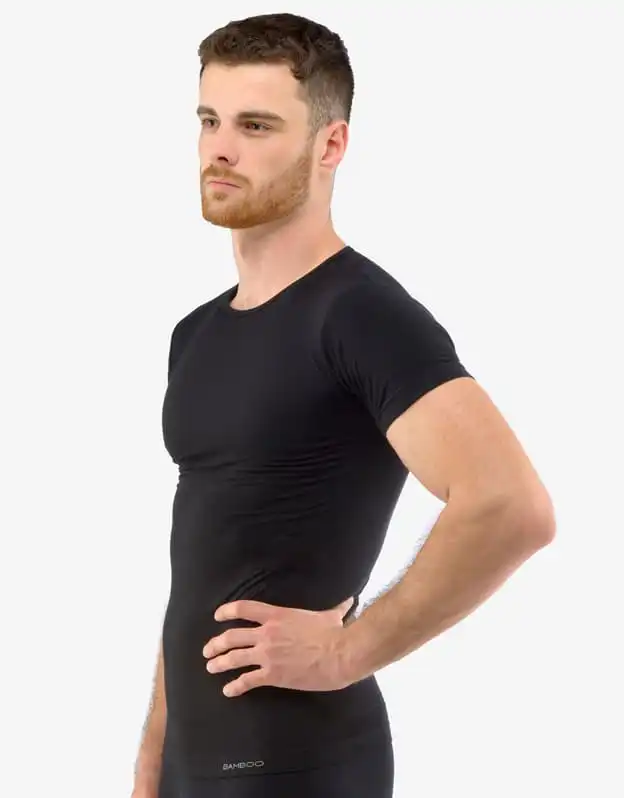 58006_x3 Tricou barbati bambus 58006P - negru fata