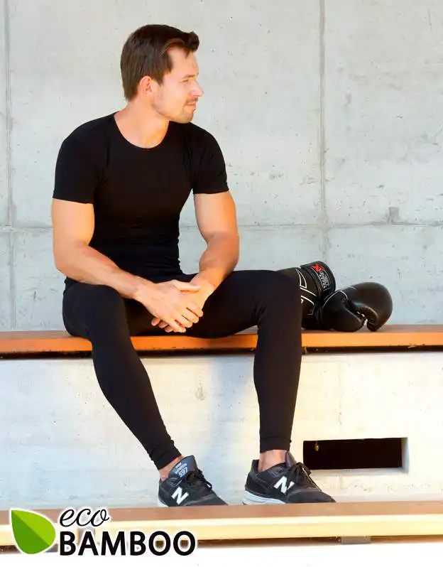 58006_x3 Tricou barbati bambus 58006P - negru training