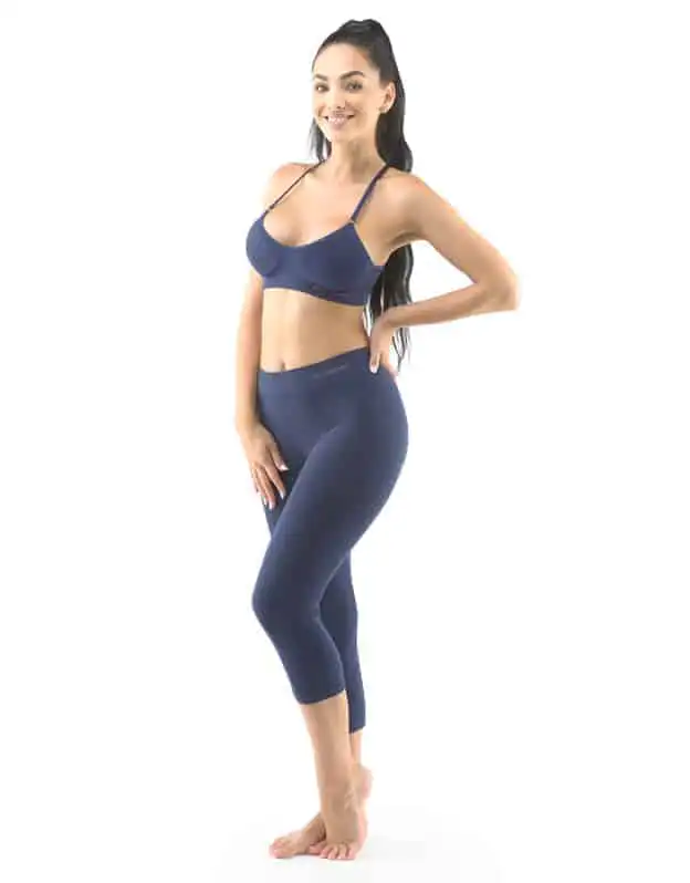 Leggings sport 3/4 bambus 95032 albastru 2