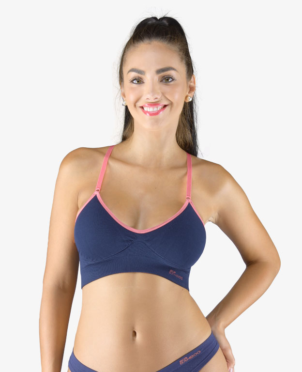 Bustiera push-up ecologica 07020 Liquorice/Pink