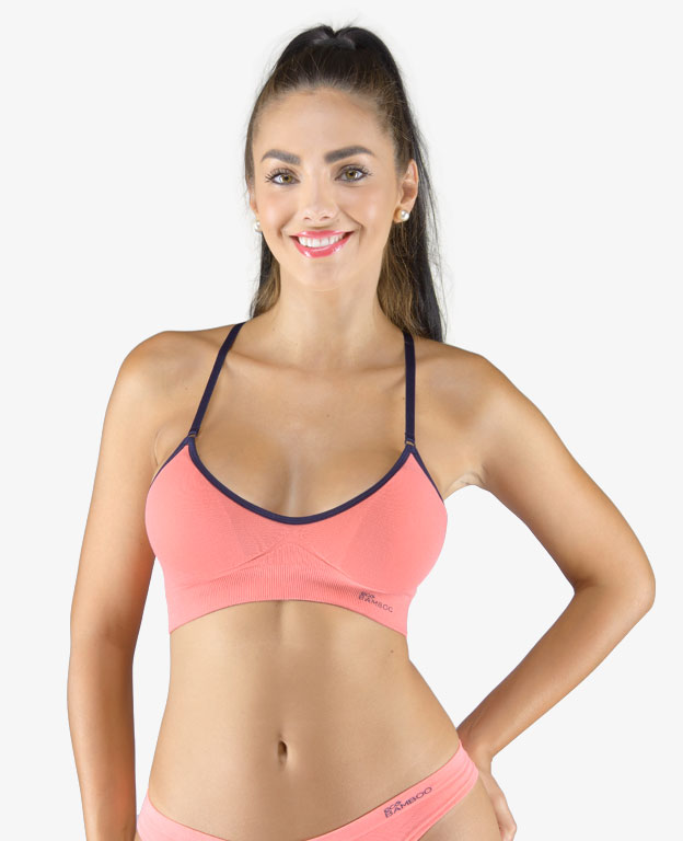 Bustiera push-up ecologica 07020 Tomato/Albastru
