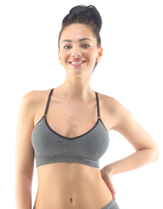 Bustiera push-up ecologica 07020 Gri/Negru