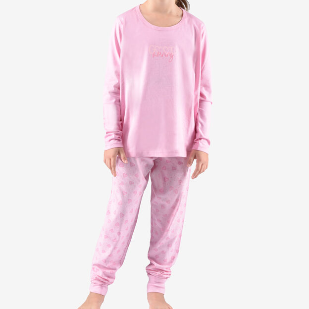 Pijama bumbac fete 29007 - Pink