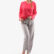 19137_DxELxG Pijama lung bumbac femei 19137 -cherry/gri