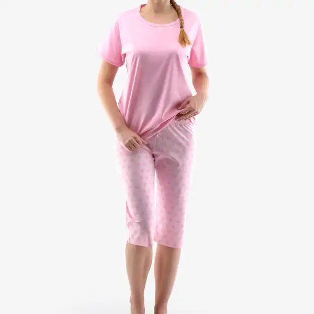 Pijama scurt bumbac femei 19140 - pink