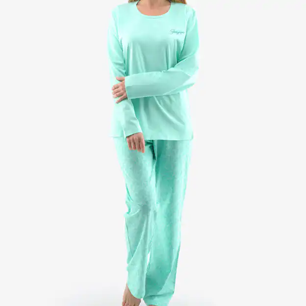 Pijama lung bumbac femei 19141