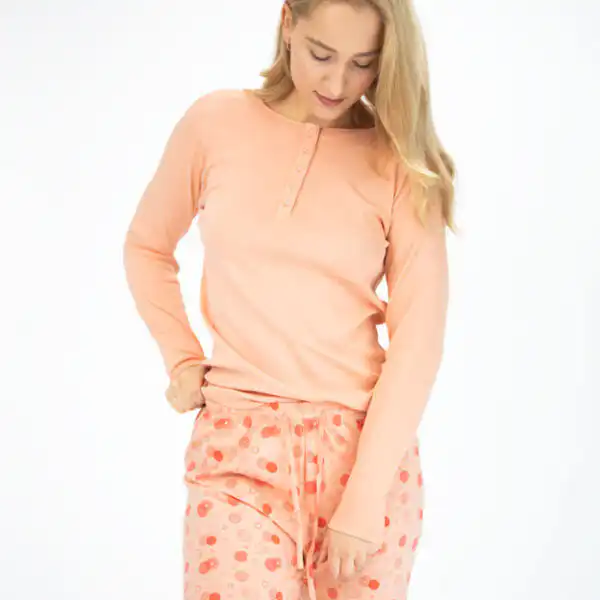 Pijama lung bumbac femei 19143