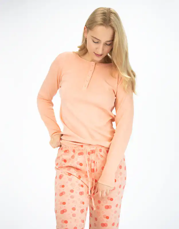 Pijama lung bumbac femei 19143