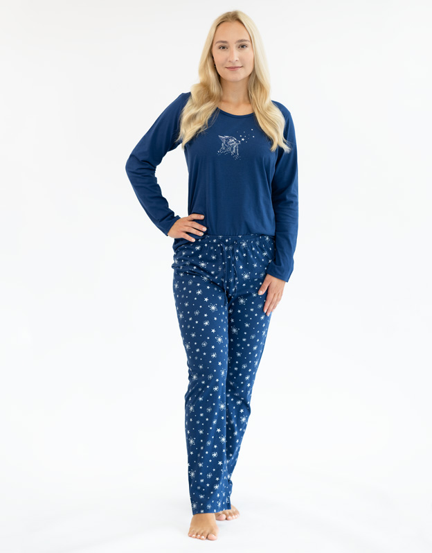 Pijama lung bumbac femei 19161