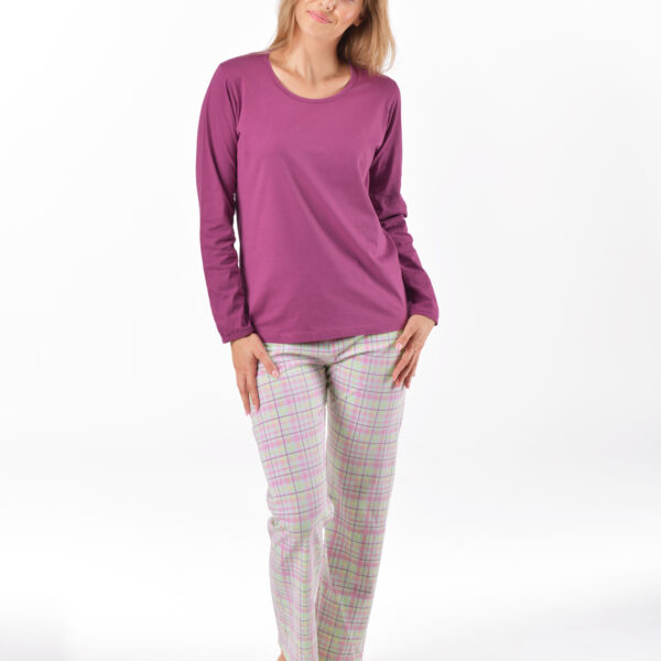 Pijama lungă damă din bumbac 19171 – violet