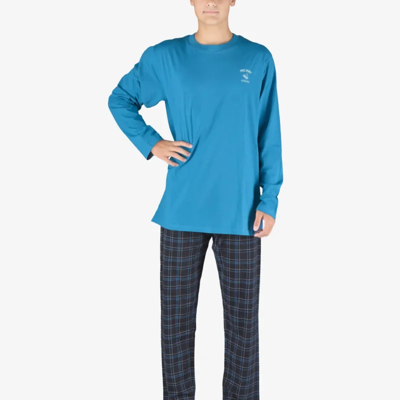 Pijama lungă bărbați din bumbac 79145