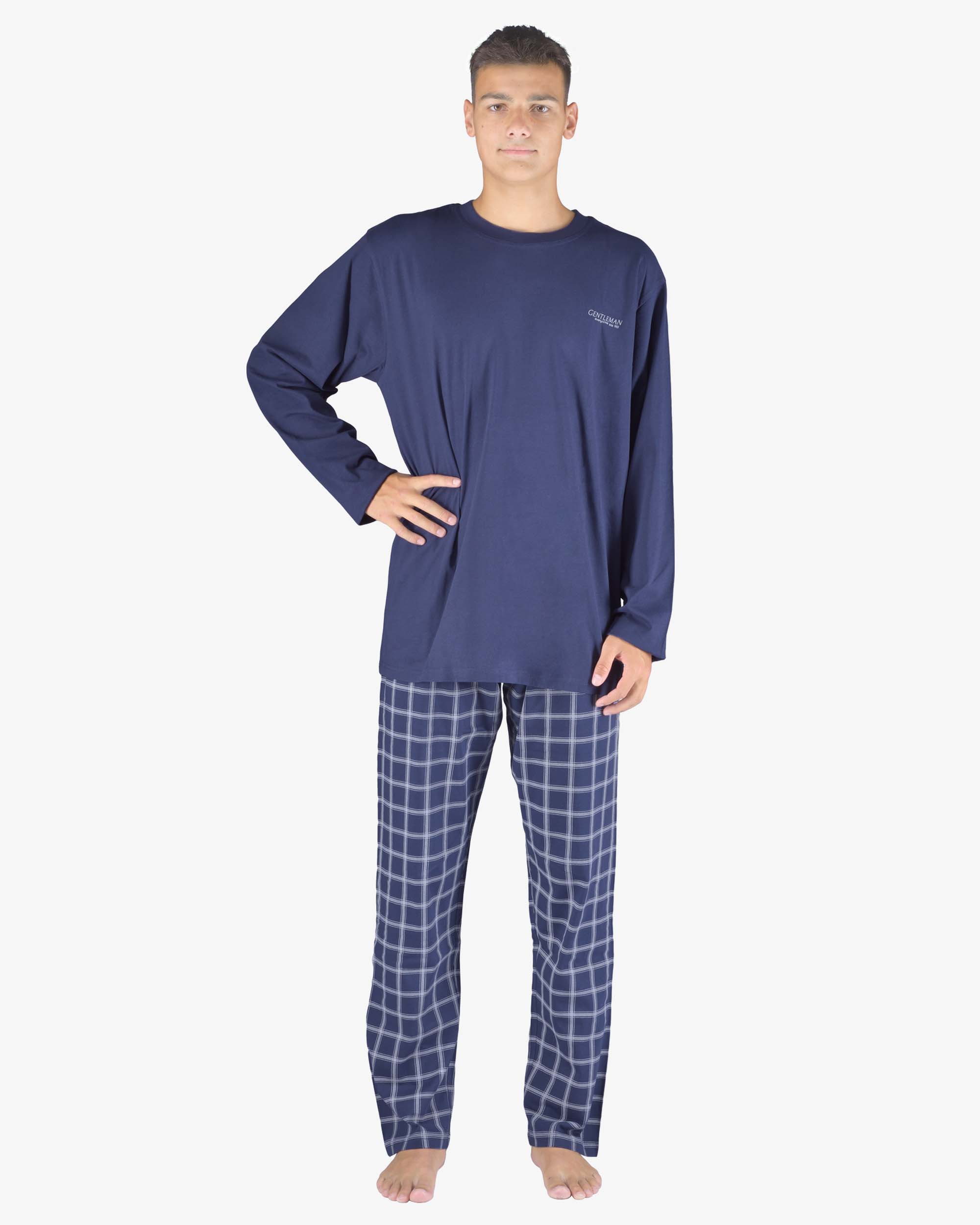 Pijama lungă bărbați din bumbac 79149 – liquorice