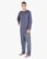 Pijama lungă bărbați din bumbac 79149 – dark ash