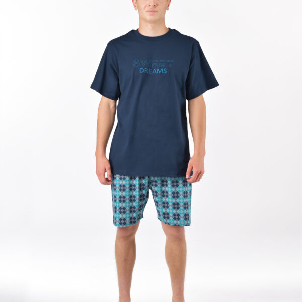 Pijama scurtă bărbați din bumbac 79198 – liquorice