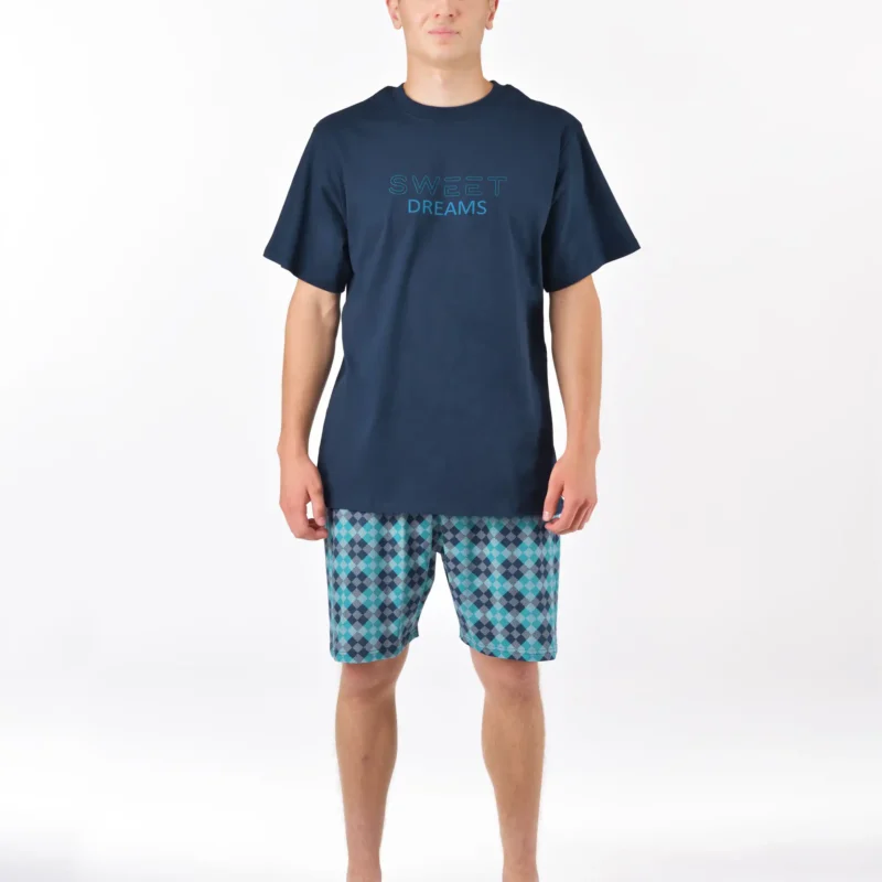 Pijama scurtă bărbați din bumbac 79198