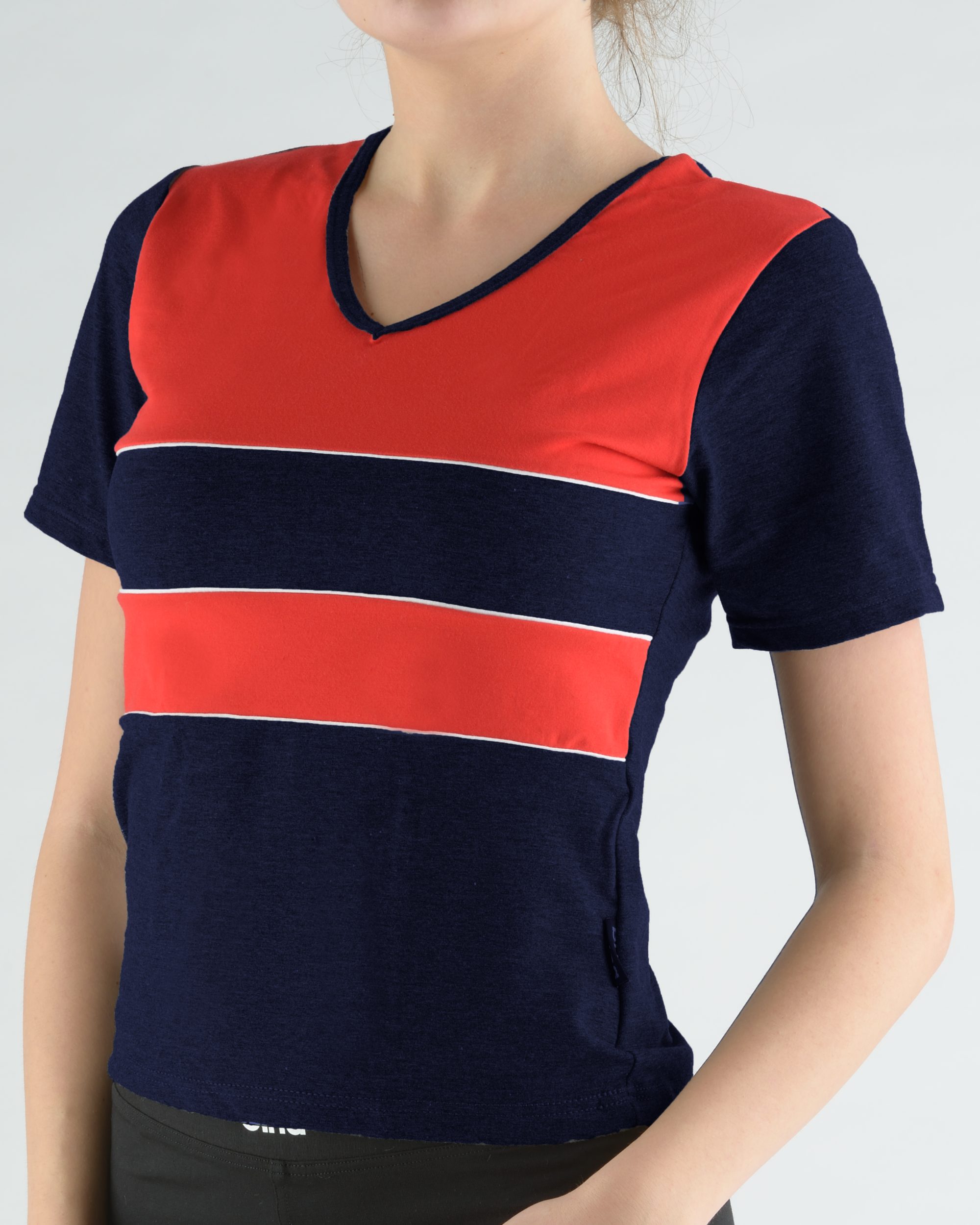 Tricou cu mânecă scurtă damă din bumbac 98003 Tricou cu mânecă scurtă damă din bumbac 98003
