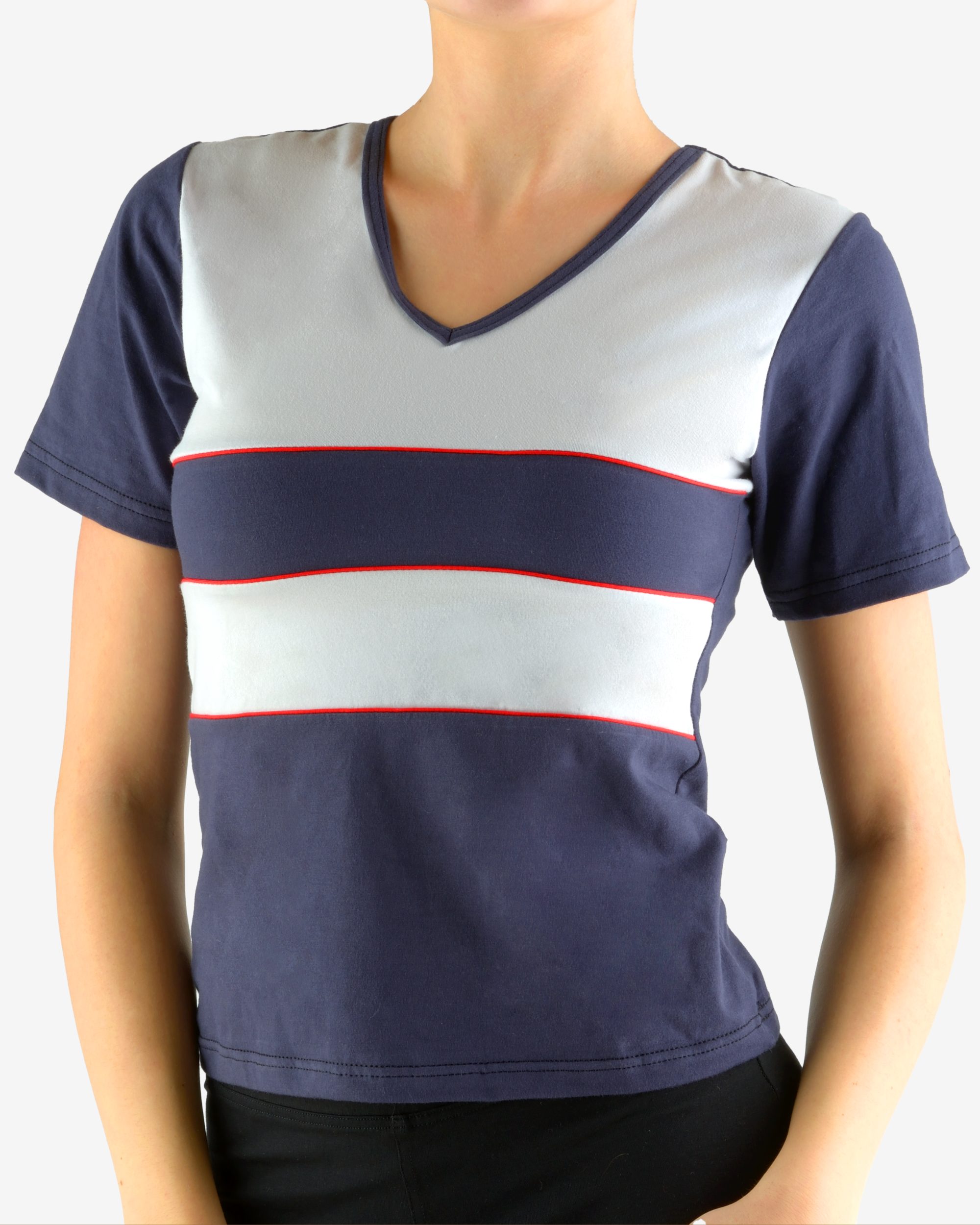 Tricou cu mânecă scurtă damă din bumbac 98003 Tricou cu mânecă scurtă damă din bumbac 98003